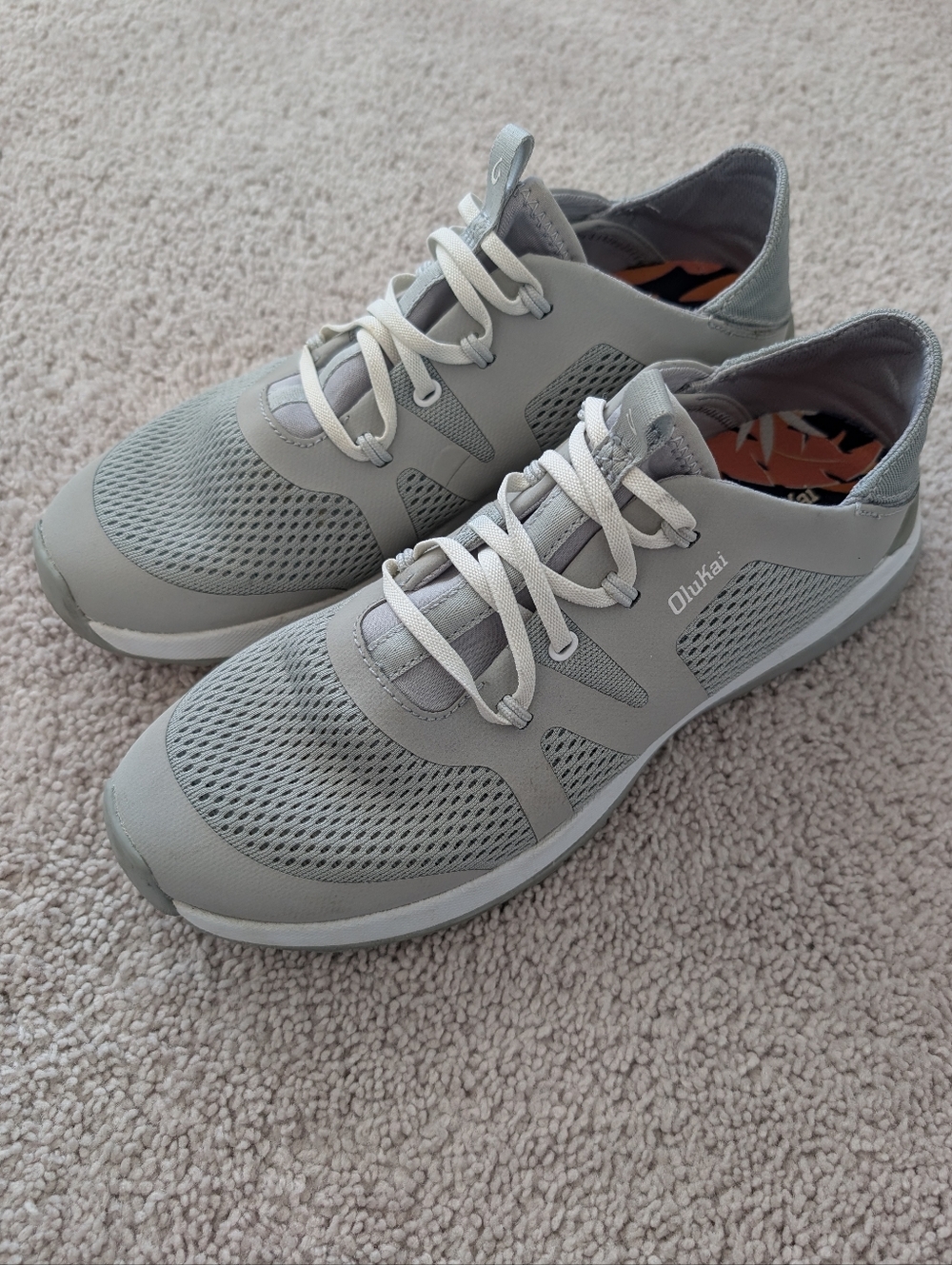 OluKai Huia Women's Shoes Gray Slip-On Non-Marking Lightweight Sneakers Size 10